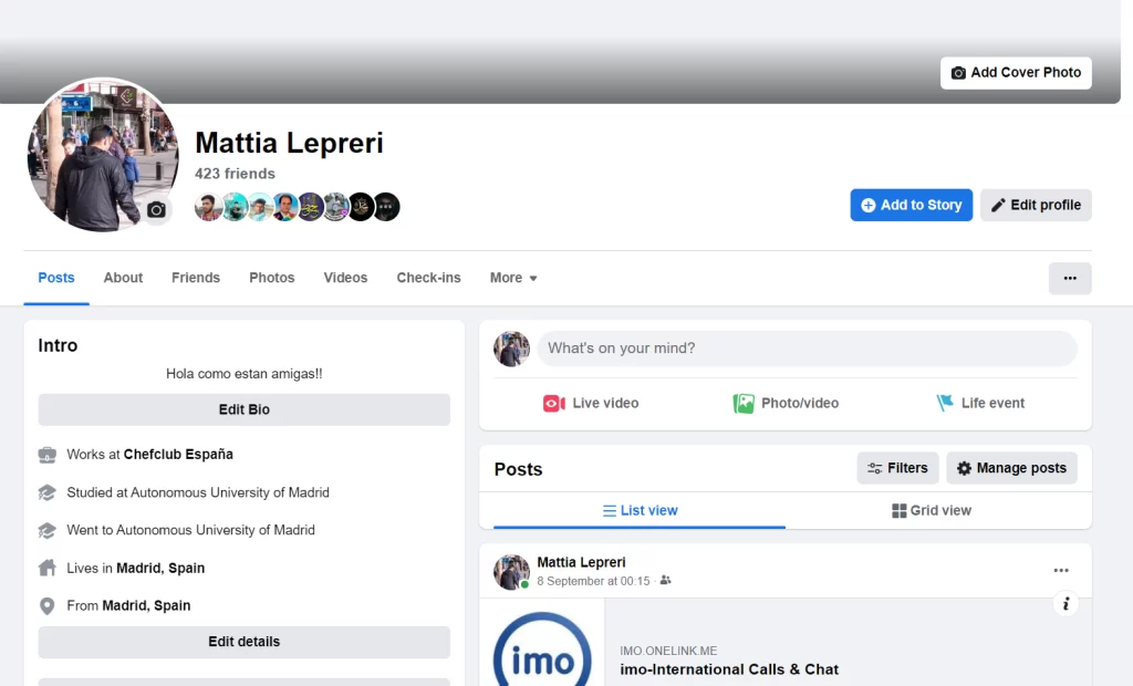 EUROPE Facebook Aged Account With Friends