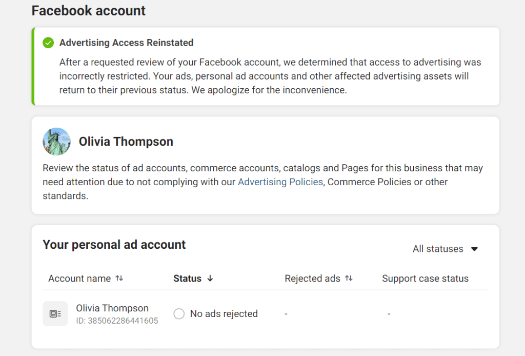 USA Double Reinstated Account